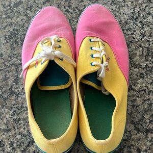 Easy Spirit Pink and Yellow Sneakers Casual Lace-Up